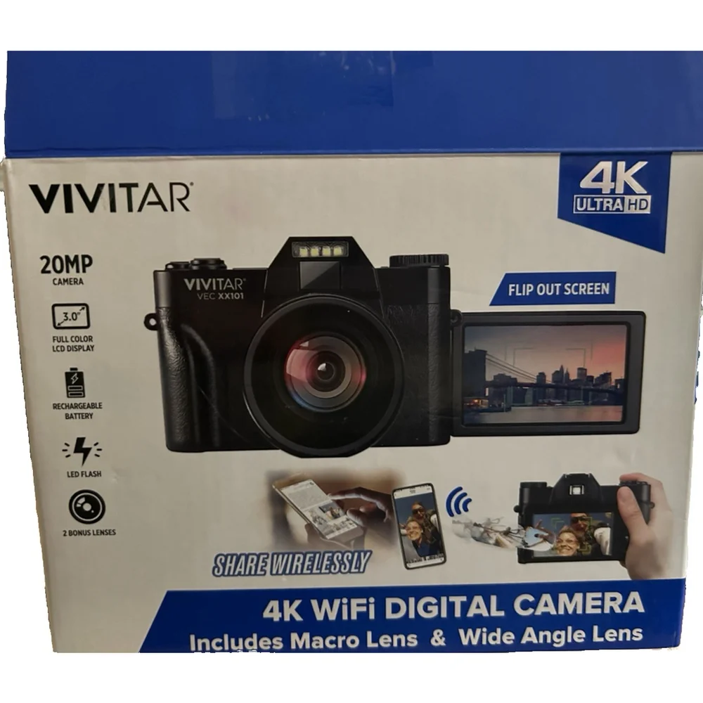 Vivitar 4K WiFi Digital Camera 20MP Model VECXX101 Black 3